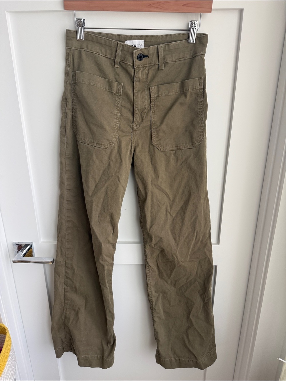ASKK NY sailor high waisted pants in olive - Picture 6 of 10
